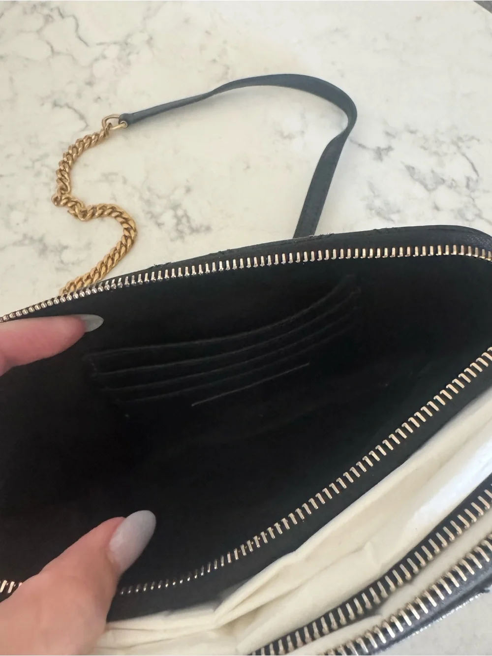 Saint Laurent YSL Becky Mini Black Quilted Leather Crossbody Bag